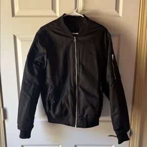 Pull&Bear Classic Black Bomber Jacket